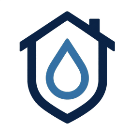 All Care Contracting Co logo: a house outline with a water droplet